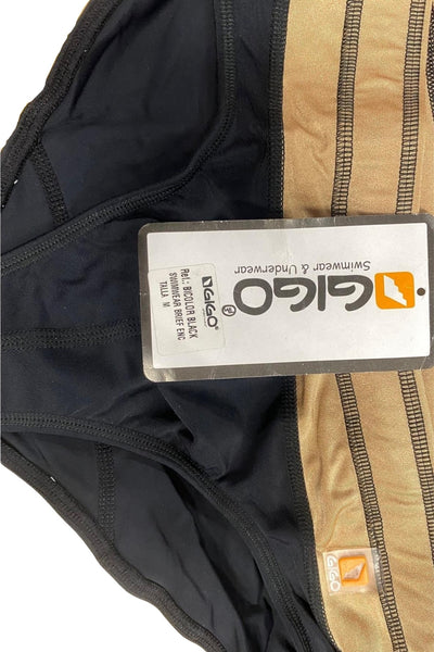 Gigo Black and Tan Bicolour Swim Brief