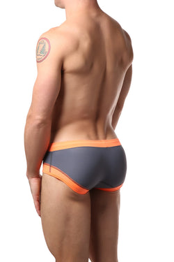 Gigo Grey & Orange Sport Swim Brief thumbnail 2