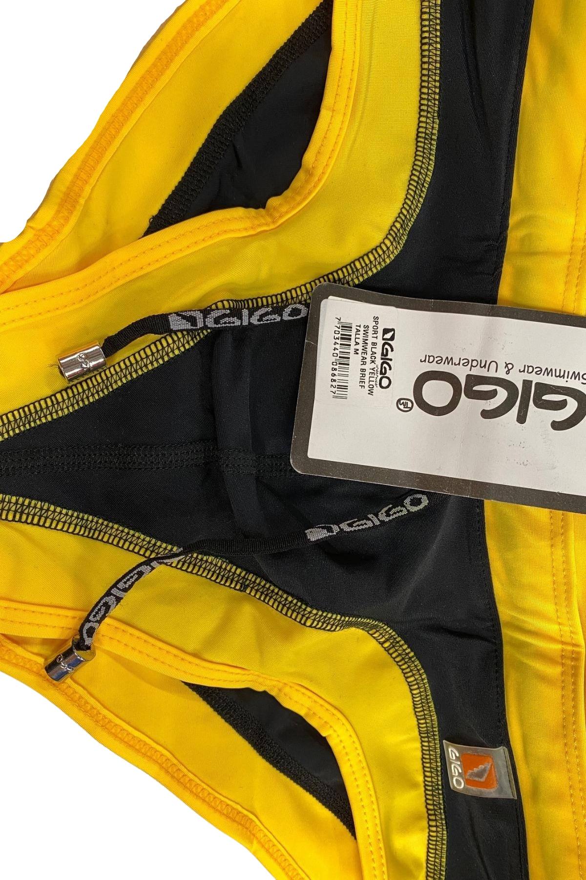 Gigo Yellow and Black Sport Swim Brief