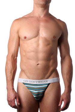 Go Softwear Aqua Monterey Stripe Jock thumbnail 1