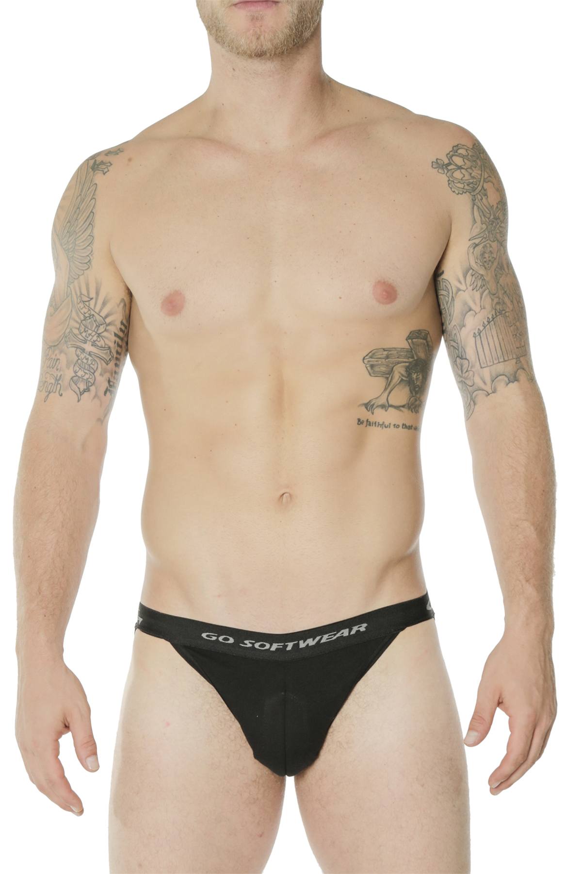 Go Softwear Black Male-Enhancer Double-Padded Pouch/Butt Bikini Brief