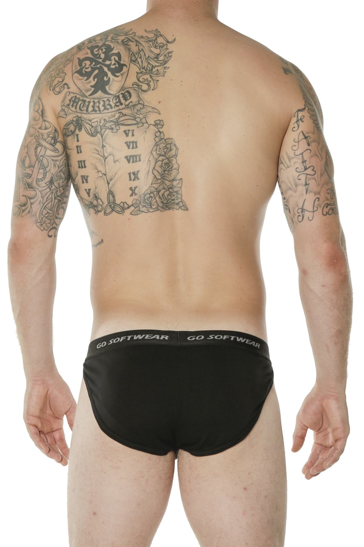 Go Softwear Black Male-Enhancer Double-Padded Pouch/Butt Bikini Brief