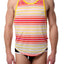 Go Softwear Coral Striped Tank Top