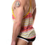 Go Softwear Coral Striped Tank Top