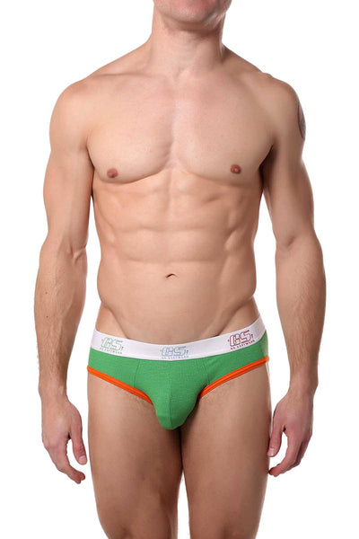 Go Softwear Green/Orange Pop-Color Cut-Out Jock-Brief