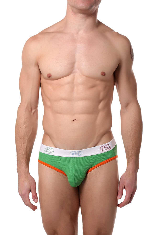 Go Softwear Green/Orange Pop-Color Cut-Out Jock-Brief