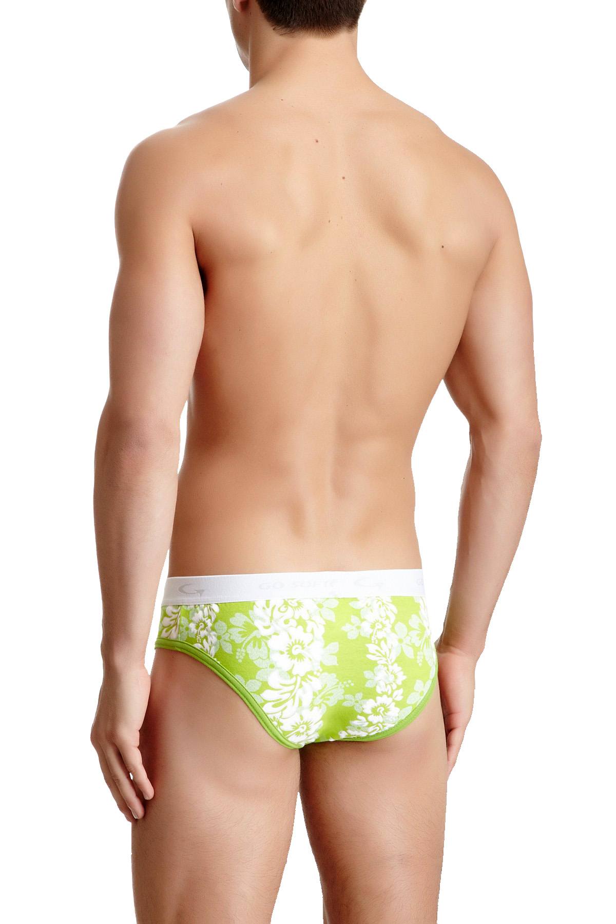 Go Softwear Lime Hibiscus-Print Low-Rise Brief