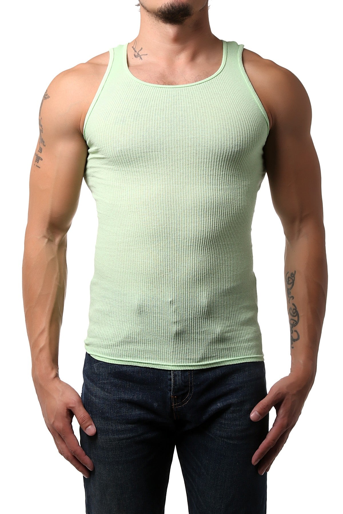 Go Softwear Lime Moderne Ribbed Tank Top