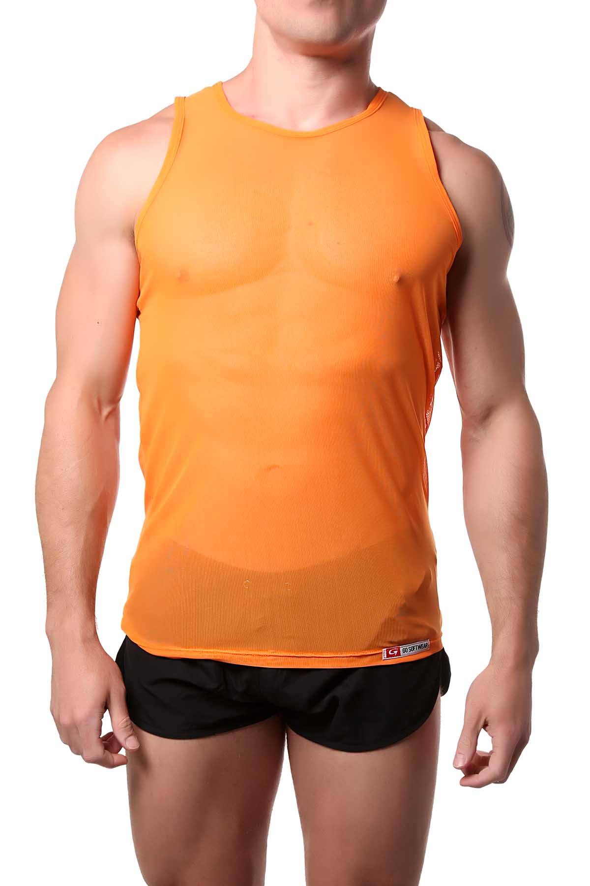 Go Softwear Orange 4-PLAY Mesh Tank Top