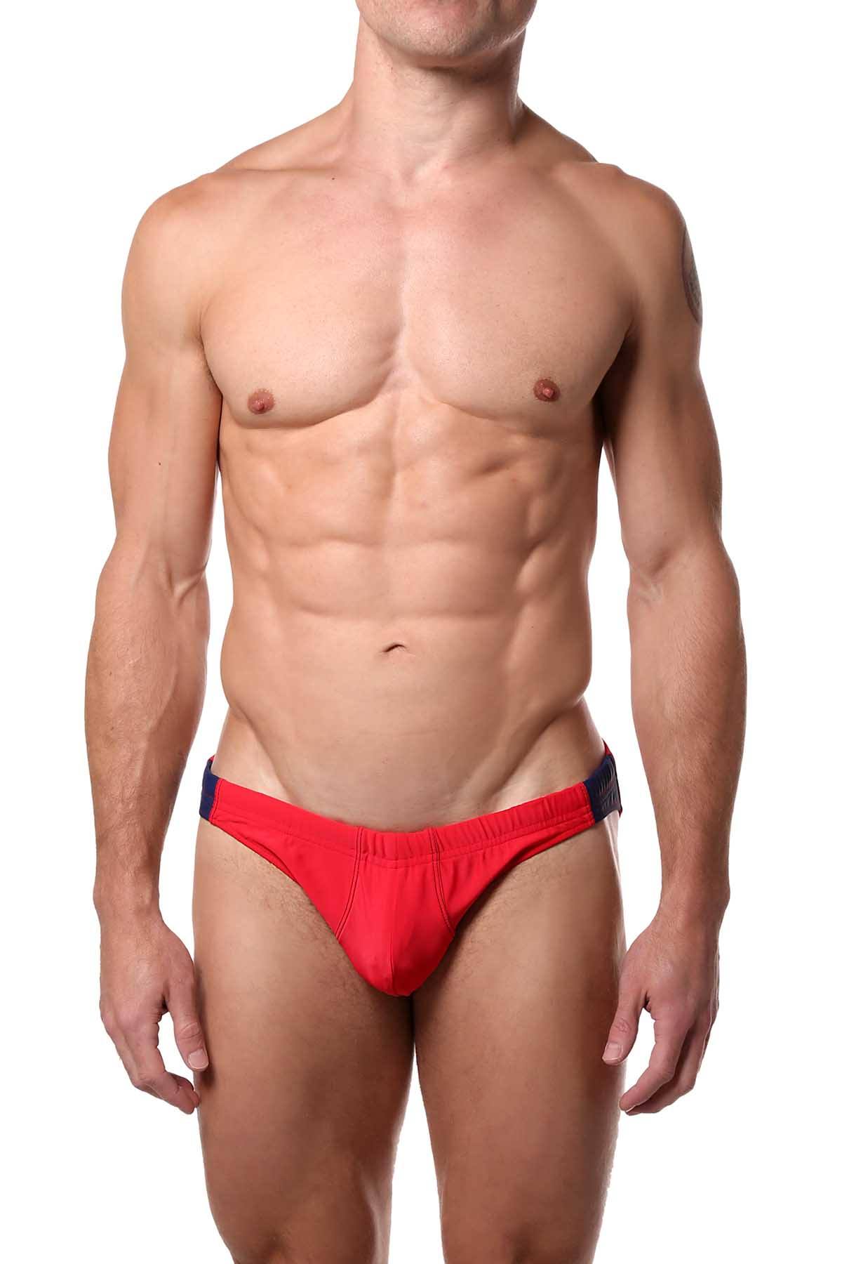 Go Softwear Red/Navy Gunnar Hi-Cut Swim Bikini