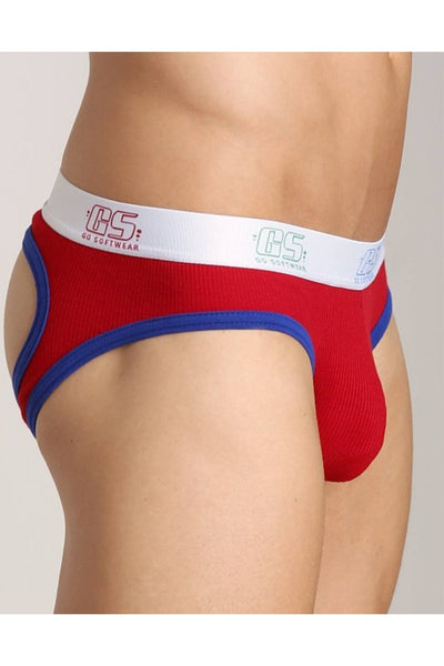 Go Softwear Red/Royal Pop-Color Cut-Out Jock-Brief