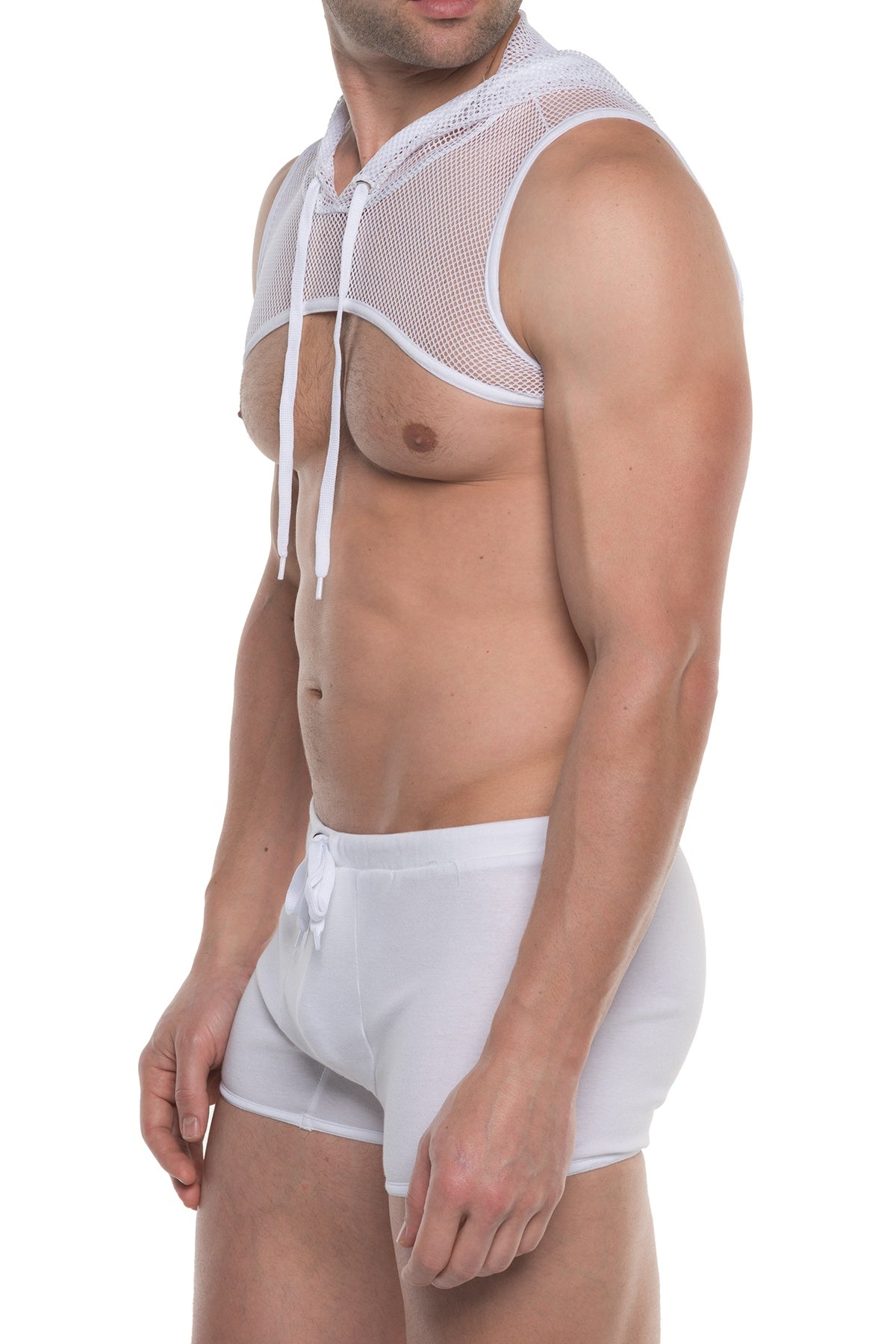 Go Softwear White Pool Party Stretch Mesh Harness Hoodie