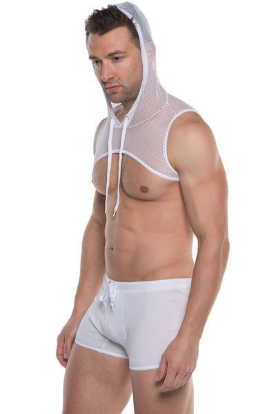 Go Softwear White Pool Party Stretch Mesh Harness Hoodie
