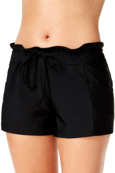 Go by Gossip Black Drawstring Swim Boyshort