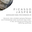 Gold Imperial Crown/Picasso Jasper Marble/Pavé Black CZ Bracelet