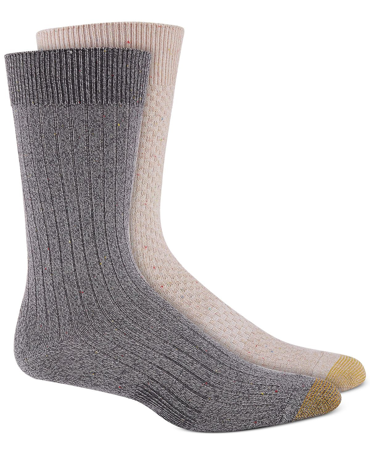 Gold Toe 2-pk. Basketweave Crew Socks Oatmeal