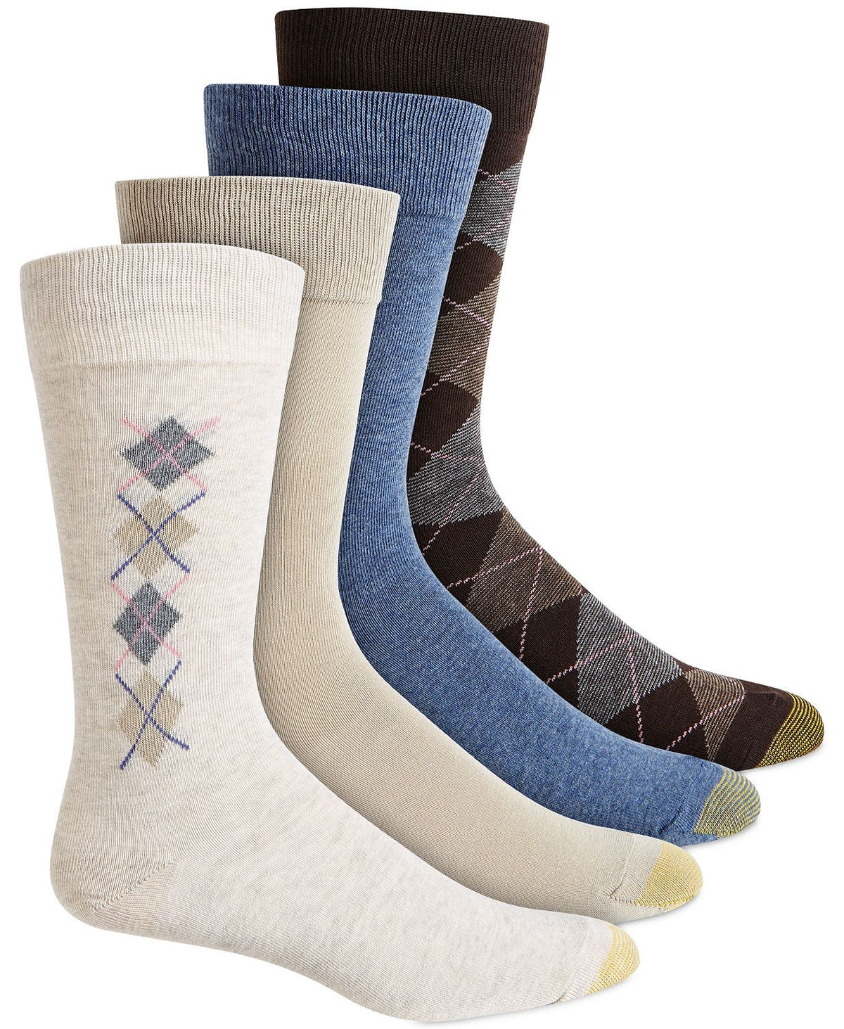 Gold Toe 4-pack Argyle Dress Socks Oatmeal