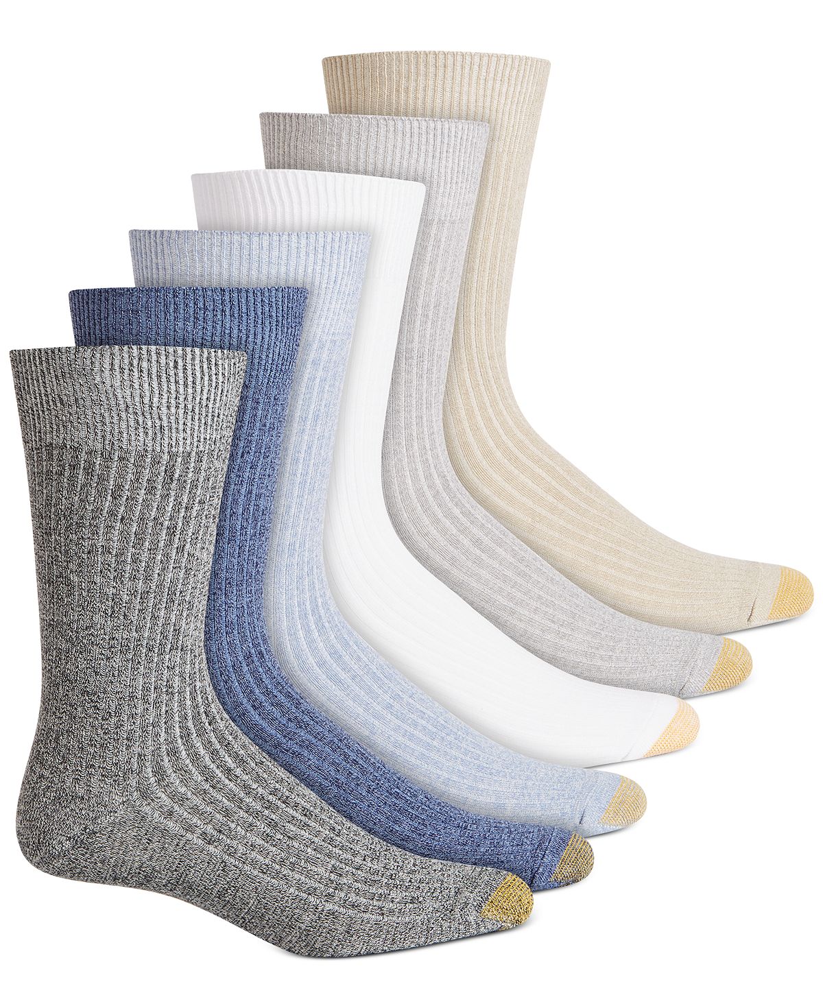 Gold Toe 6-pk. Stanton Crew Socks Washed Blue
