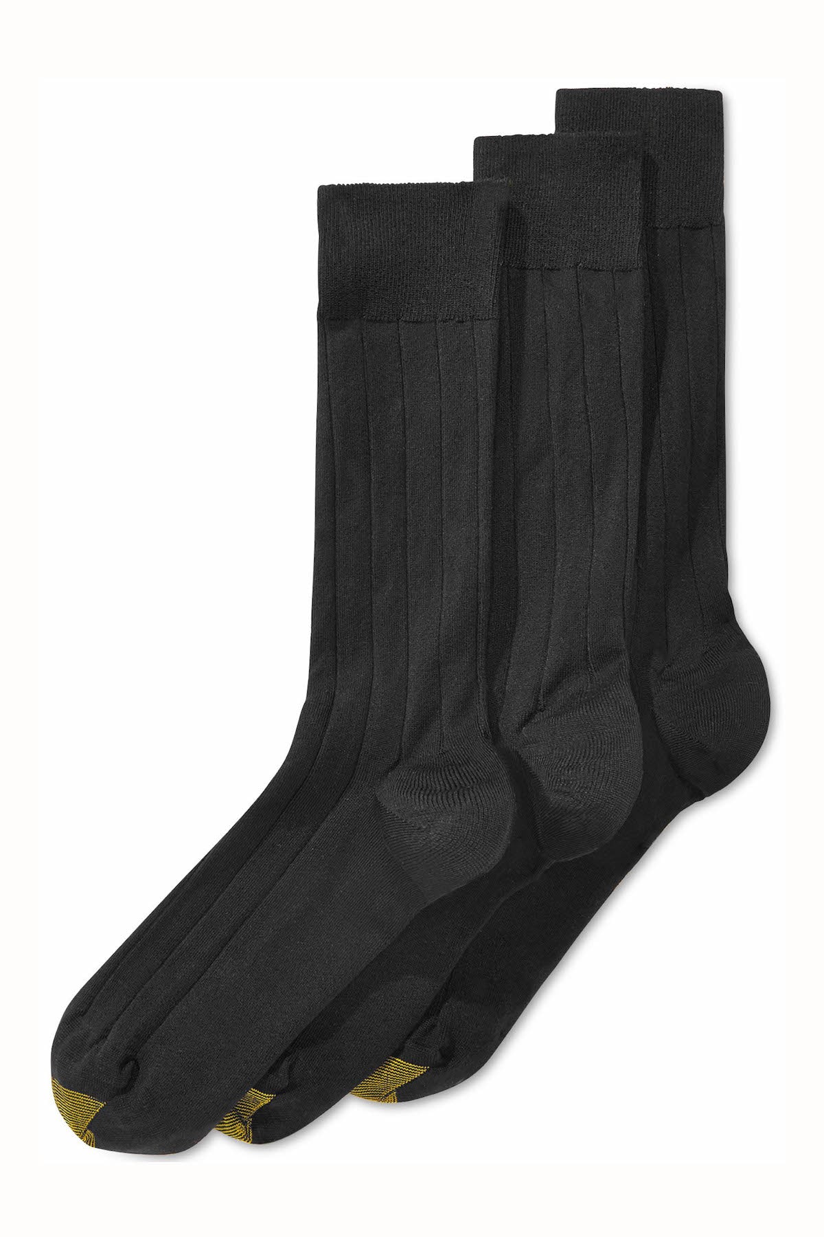 Gold Toe Black Moisture-Wicking Cambridge Dress Socks 3-Pack