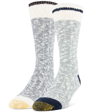 Gold Toe Two-pack Chunky Slub Socks Navy