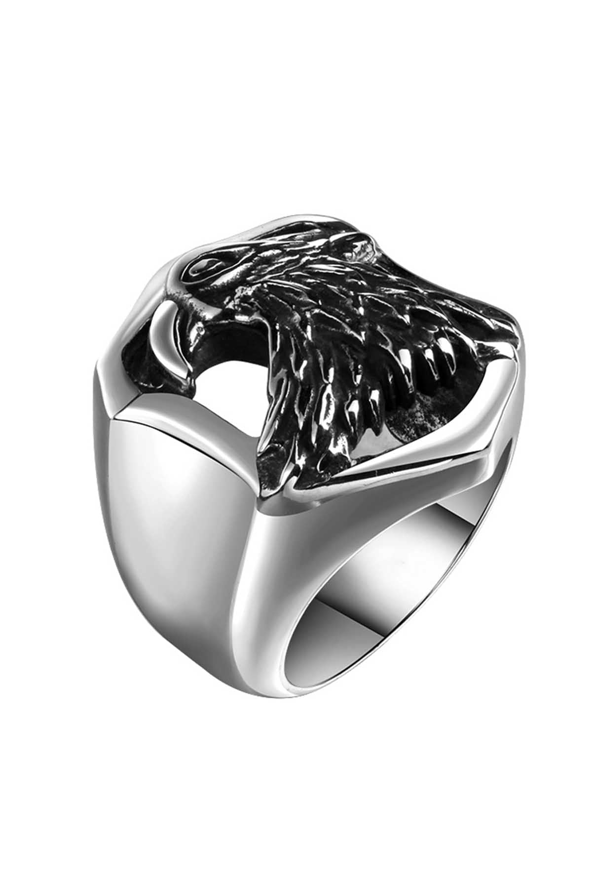 Gomaya Eagle Head Stainless Steel Ring