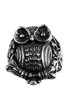 Gomaya Owl Stainless Steel Ring thumbnail 1