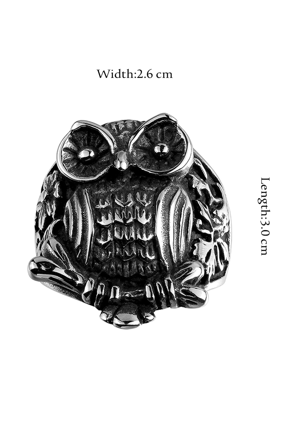Gomaya Owl Stainless Steel Ring