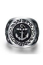 Gomaya Silver Anchor Stainless Steel Ring