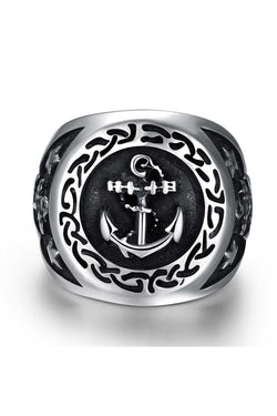 Gomaya Silver Anchor Stainless Steel Ring thumbnail 1