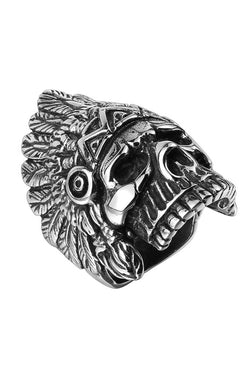 Gomaya Tribal Skull Stainless Steel Ring thumbnail 2