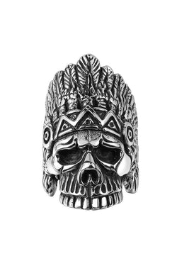 Gomaya Tribal Skull Stainless Steel Ring thumbnail 1