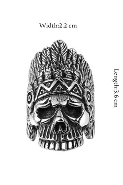 Gomaya Tribal Skull Stainless Steel Ring thumbnail 3