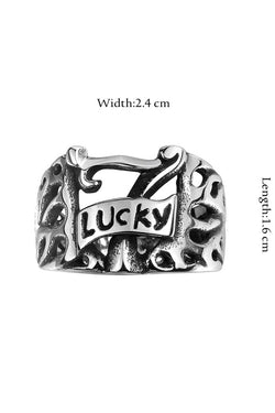 Gomaya Vintage Lucky 7 Stainless Steel Ring thumbnail 3