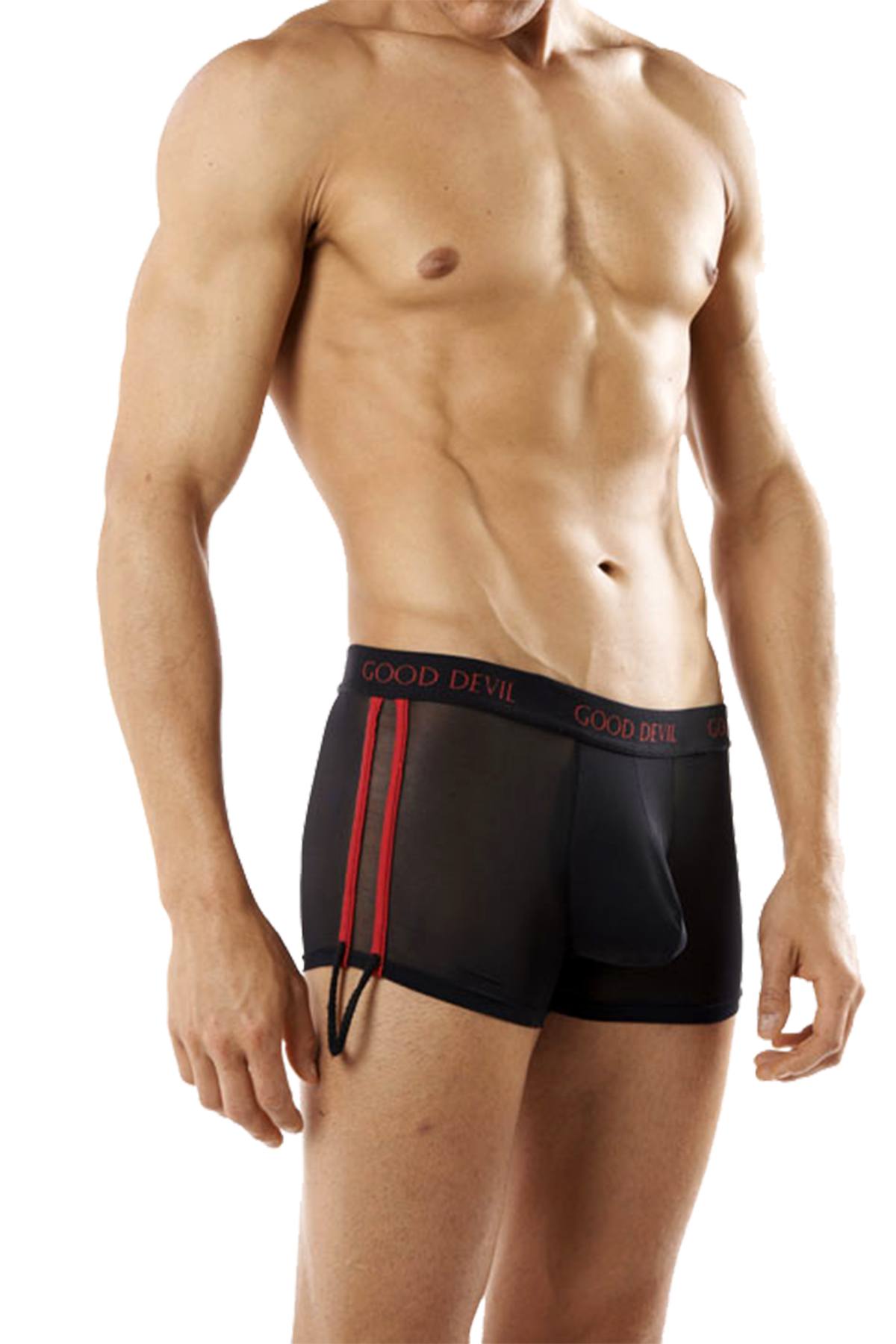Good Devil Convertible Tassel Brief in Black/Red
