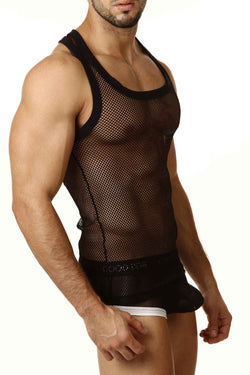 Good Devil Macho Mesh Muscle Tank Top in Black thumbnail 2