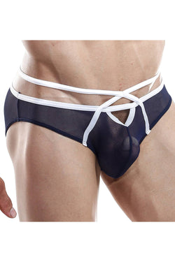 Good Devil Navy Mesh Versatile Strap Keyhole Bikini Brief thumbnail 1