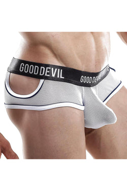 Good Devil Net Mesh Keyhole Trunk in White thumbnail 1