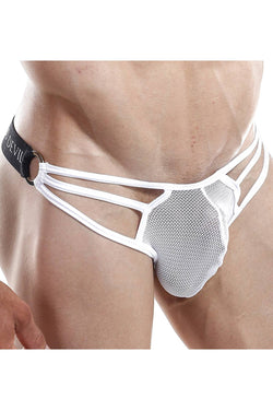 Good Devil White Sheer Net Front Cage Thong thumbnail 1