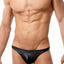 Gregg Homme Black Bonded-Leather Thong