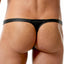 Gregg Homme Black Bonded-Leather Thong