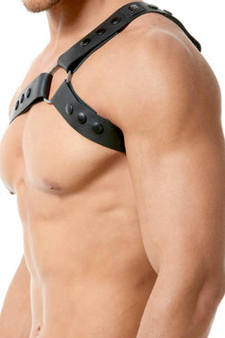 Gregg Homme Black Bonded-Leather Top Harness thumbnail 3