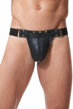 Gregg Homme Black Frame Leather Harness Thong thumbnail 4