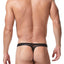 Gregg Homme Black/Gold Snake-Printed Mesh/Foil Century Thong