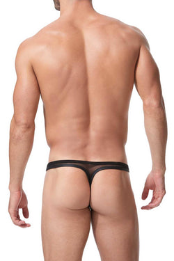 Gregg Homme Black/Gold Snake-Printed Mesh/Foil Century Thong thumbnail 2