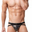 Gregg Homme Black/Gold Snake-Printed Mesh/Foil Jockstrap