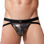 Gregg Homme Black/Gold Snake-Printed Mesh/Foil Jockstrap