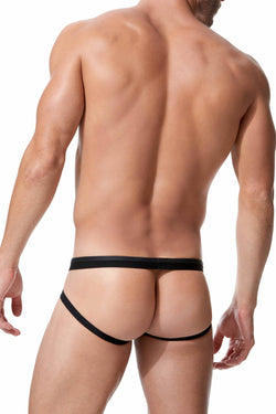 Gregg Homme Black/Gold Snake-Printed Mesh/Foil Jockstrap thumbnail 3