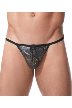 Gregg Homme Black/Gold Snake-Printed Mesh/Foil String thumbnail 2