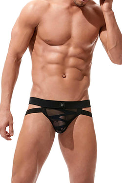 Gregg Homme Black High Line Laser Cut Jockstrap thumbnail 1