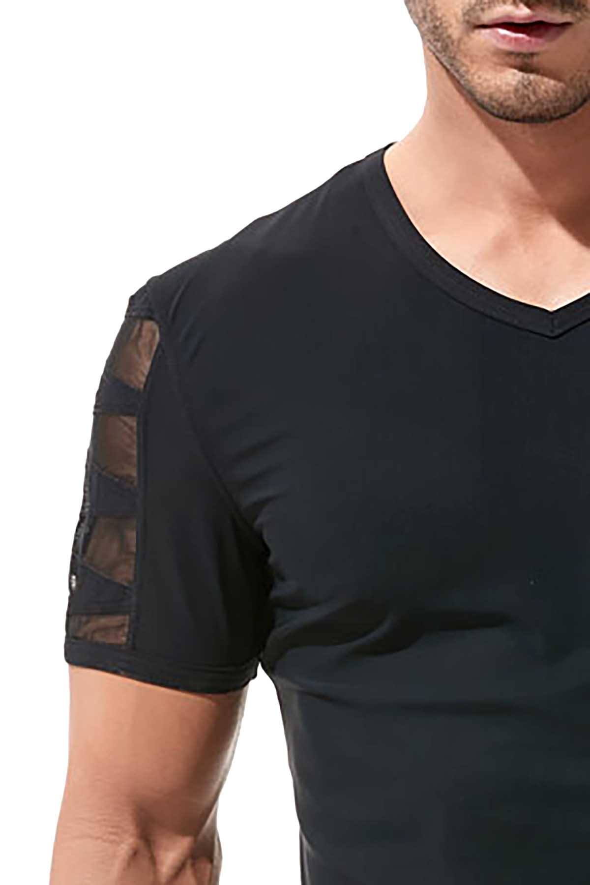 Gregg Homme Black High Line Laser Cut Mesh T-Shirt